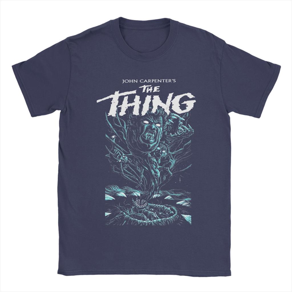 2025 Summer Vintage Beach John Carpenter The Thing Hippie 100 Pure Cotton Printed Tshirt Y2K Retro Custom Logo Short Sleeve