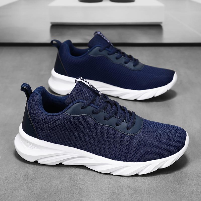 

Мужские легкие дышащие спортивные кроссовки для бега, модные кроссовки, нескользящие удобные кроссовки для ходьбы, тренировочная обувь 38 синий