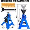 Heavy-Duty 6 Ton Jack Stands, 13,200 LB Capacity, Double Pin Lock, Adjustable 15.6-23.4, Blue Pair for Vehicle Lifting