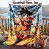 Manta de Franela Personalizada, Nombre Impreso Personalizado de Dragon Ball, Manta de Peluche Acogedora Para Uso en el Hogar