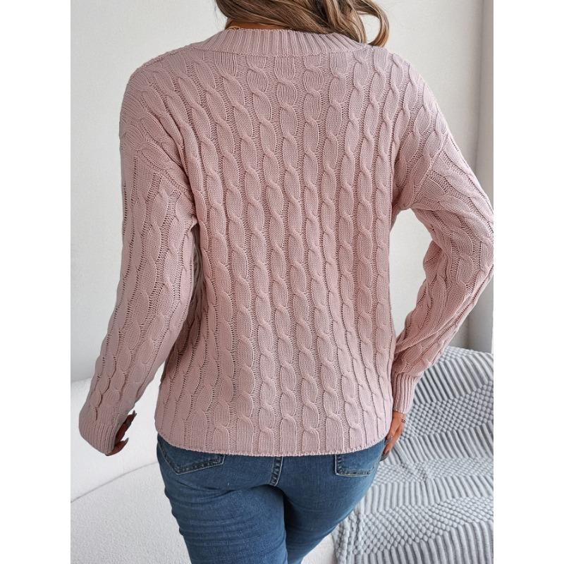 Lässiger Rollkragenpullover mit langen Ärmeln und einfarbigem Twist für Damen im Herbst und Winter