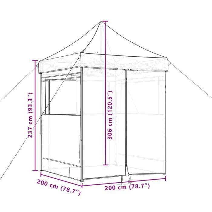 VidaXL Folding Pop-Up Party Tent 4 Side Walls Taupe, Tent, Awning Tent, Gazebo Awning, Tent 4005002
