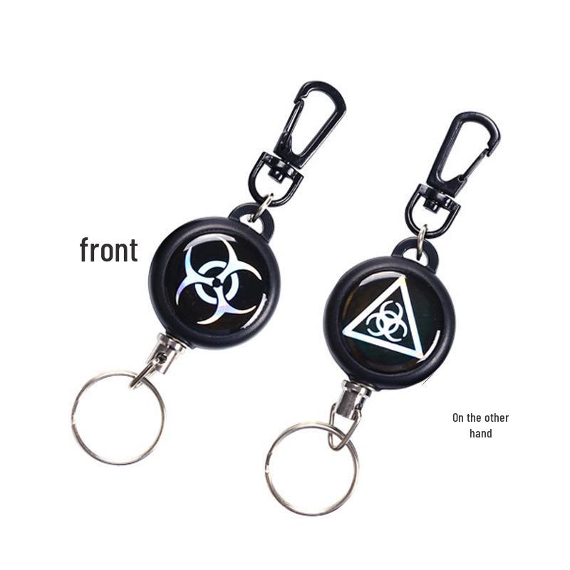 YLKO Diebstahlsichere elastische einziehbare Stahl-Schlüsselkette mit Anti-Verlust-Funktion