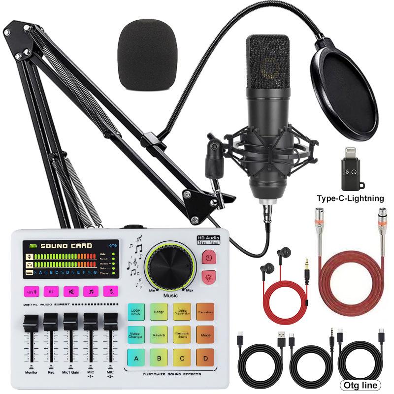 BM800 USB Microphone and Sound Card Set for Mobile, PC & Podcast with Headphones