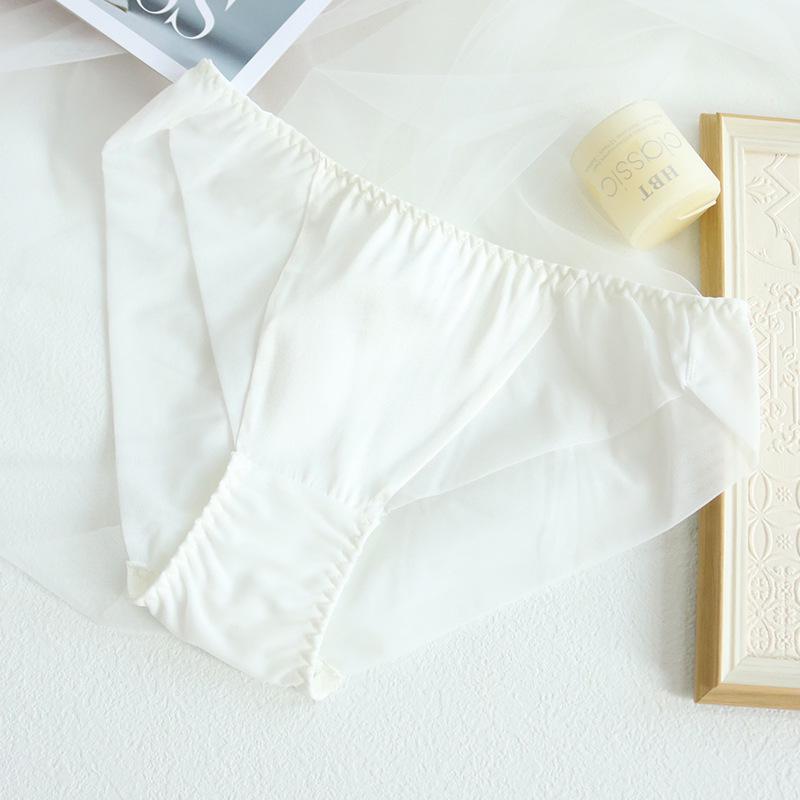 Tangge Seidensatin Damen Luxus Mid-Waist Nahtlose Dreiecksslips