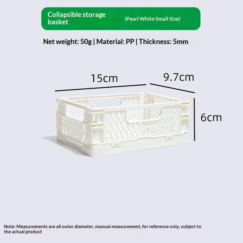 1Pcs Mini Foldable Storage Basket, Home Desktop Clutter Organizer Box, Portable Multi-Functional Solid Color Storage Basket