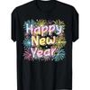 Happy New Year 2025 Simple Tshirt Unisex Street Fashion Short Sleeve T Shirts 3D Printed Cool Beautiful Fireworks Fashion Tee