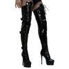 Fashion New High-quality Belt Buckle Cross Strap Over The Knee Boots Sexy Hot Girl Pole Dance 15cm High Heel Motorcycle Boots Size35-48
