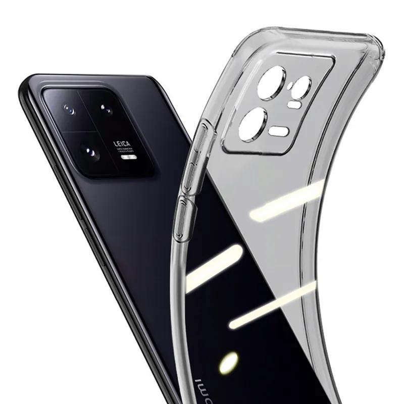 Protection Silicone Case For Xiaomi Mi 13 13T 12 12X 12S 11 10 10T Pro Lite Ultra Transparent Black Cover Back Shell