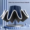 Fully Automatic Reverse Folding Umbrella 10 Ribs Windproof Strong Reflective Stripe UV Folding Big Umbrella For Women and Men