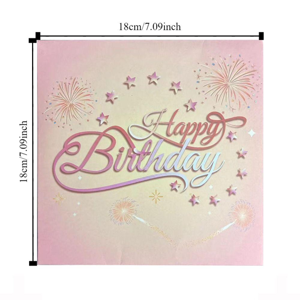 Blowable Led Candle Happy Birthday Card Musical and Light Birthday Cake Postcards  Child