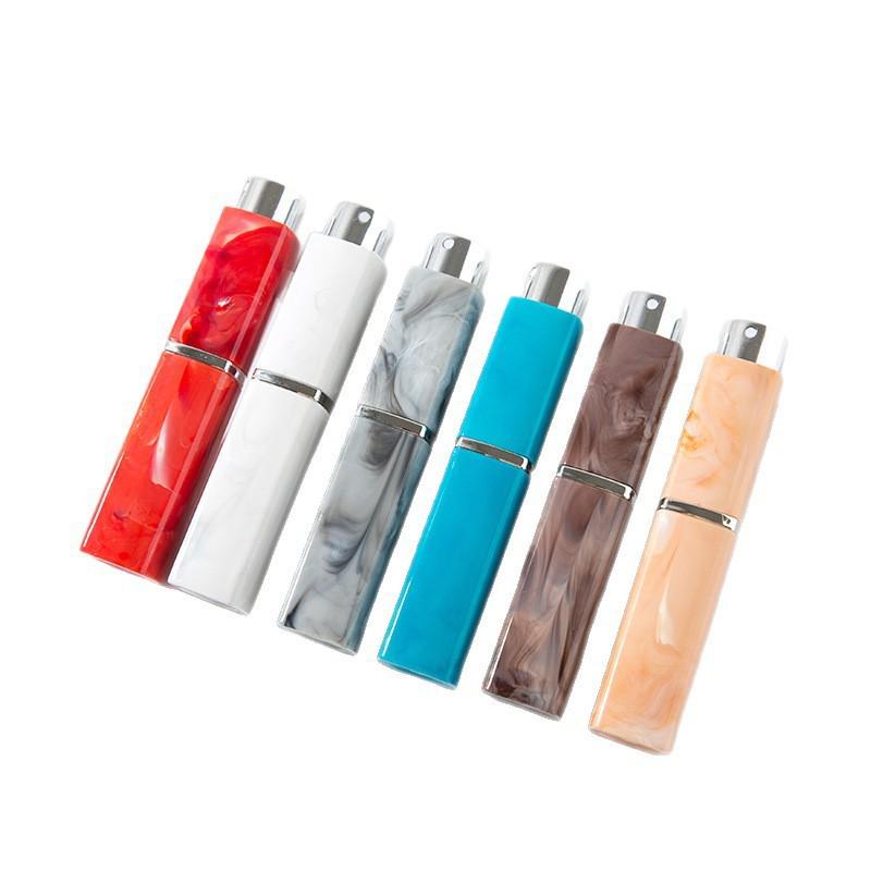 Square Marble Pattern Rotating Perfume Decanter - 10ml Portable Spray Bottle 10ml