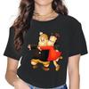 Womens Toby T Shirts Little Lulu Cartoon Pure Cotton Tops Novelty Short Sleeve Round Collar Tee Shirt Classic TShirts