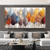 Abstract Colorful Leaves Canvas Painting Tree Posters Landscape Forest Wall Art for Living Room Wall Decoration Unframed