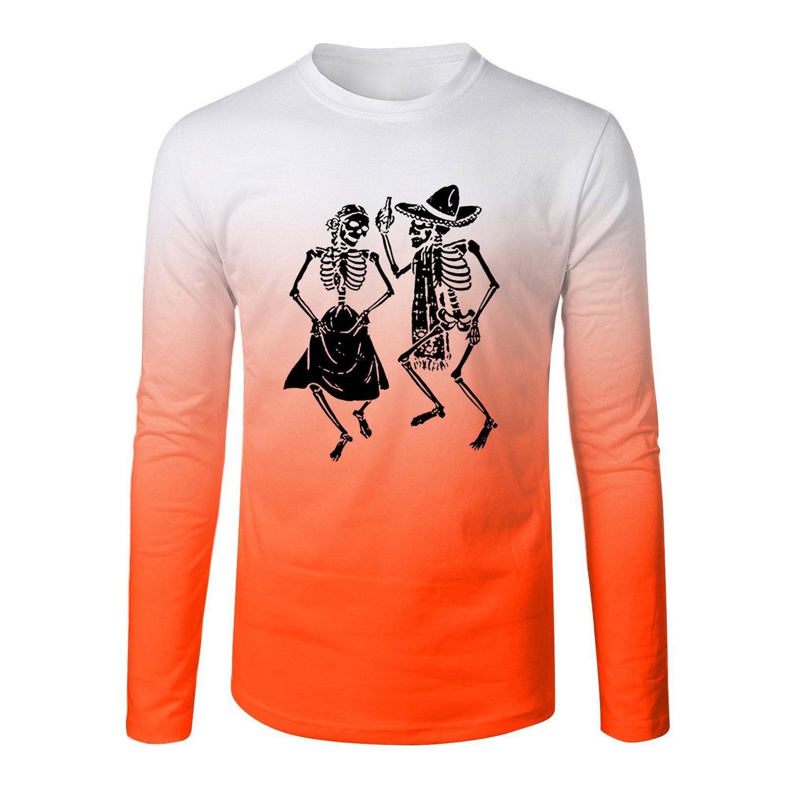

Men s Interface Color Simple 3D Printing T-shirt Outer Wear Bottom Long Sleeve T-shirt S