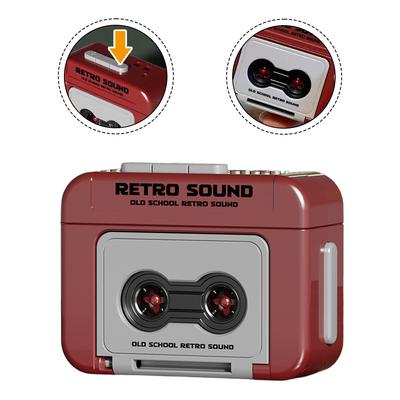 Small Retro Cassette Recorder Key Chain Player Recording Music Box Bag Pendant Commemorate Keychain Schoolbag Small Pendant