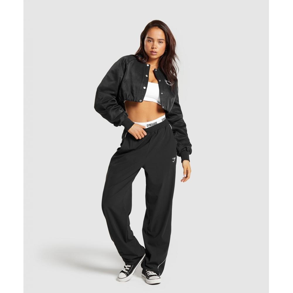 Gymshark Cropped Bomber Jacket Black B7a3e Bb2j