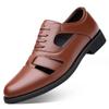 FashionDesigner New Hollow Men's  Leather Shoes Spring Autumn Summer Fashion Walking Man Shoes Men's Casual Sandals