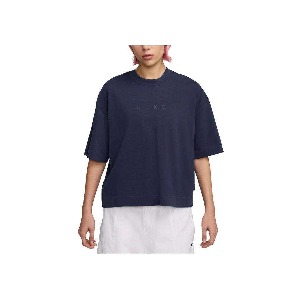Nike Swoosh Luxe Cotton Round Neck Fashionable Short Sleeve T-Shirt Women Tops HV4956410