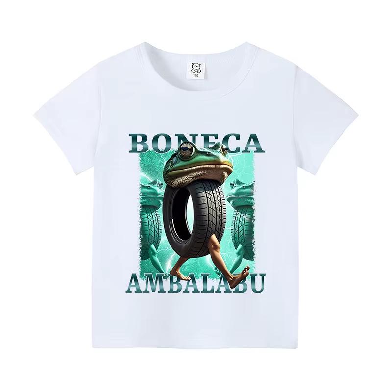 Italy Brain Rot Funny Animal Kids' Cotton T-Shirt - Cappuccino Assassin Short Sleeve