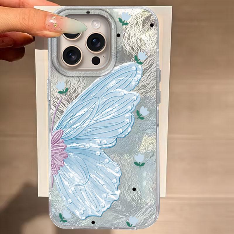 

For iPhone 16 15 14 13 12 7 8 Plus Pro Max 16e 11 SE 2020 XS XR 5G Phone Case Black Butterfly Bow Vortex Pattern Bumper Shells iPhone 7 Plus