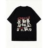 White Oversized T-Shirt With Dog Pattern And Absurd Text Print For Casual Wear