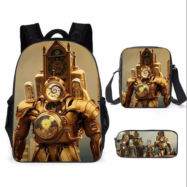 Titan Klok Man Schooltas Monitor Oorlogen Toilet Man Rugzak Tv Audio Man Rugzak Jongens Tas