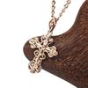 Hollow Cross Jesus Pendant Rose Gold Color Necklace Women's Color-preserving Jewelry