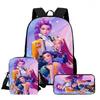 Large Capacity Schoolbag with Shoulder Strap; Student Three-piece Pencil Case Set