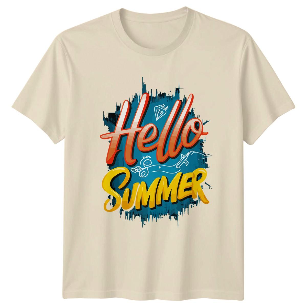 Hello Summer T-Shirt Vacation Travel Summer Gift For Him And Her XL