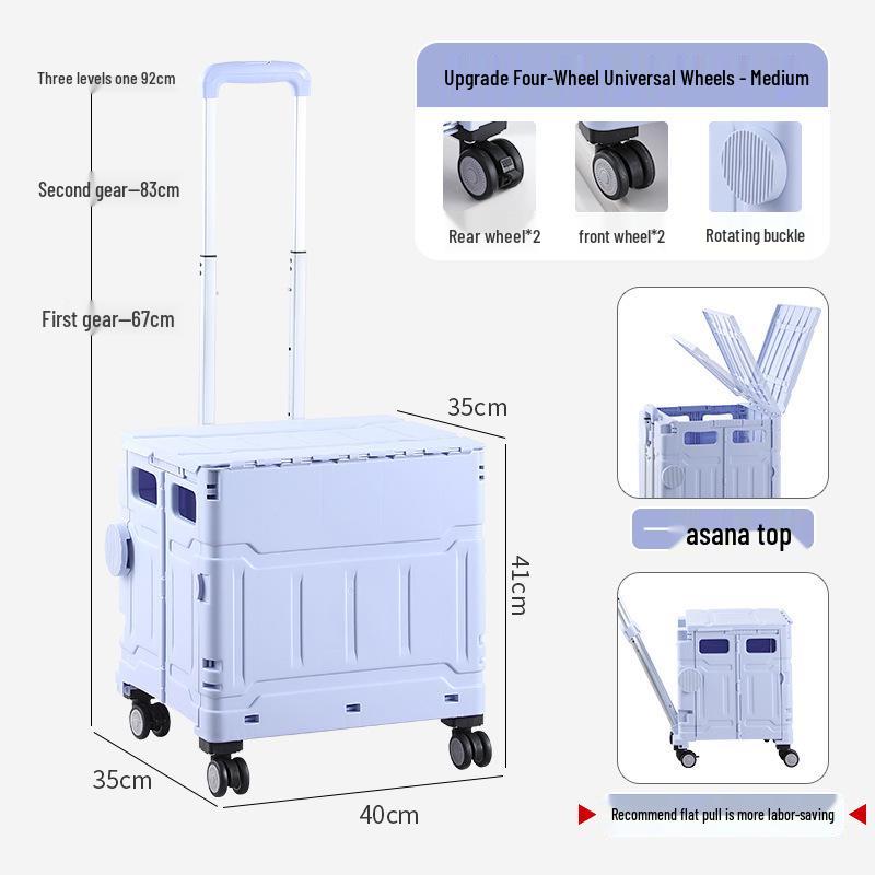 Compact Folding Shopping Cart for Groceries and Camping