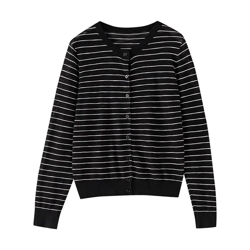 Chuyu Women's Striped Knit Cardigan