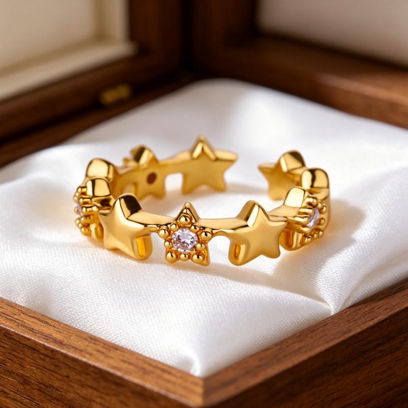 Elegantný otvorený prsteň so zirkónmi pre ženy - Štýlový, ľahký dizajn na každodenné nosenie