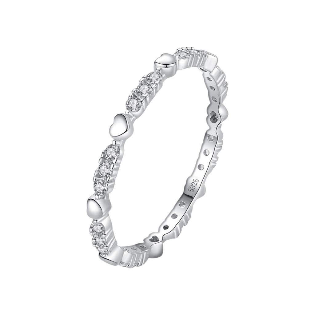 Ada Jewelry Joyas Mujer Rhodium Plated Female Zircon S925 Sterling Silver Ring for Everyday Wear