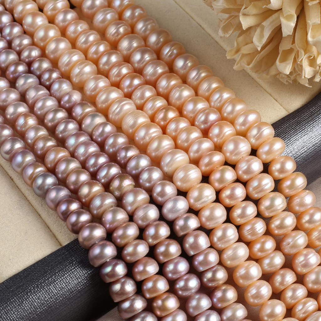 1String, Boho Natural Freshwater Pearls, 8-9mm, Handmade Flat Pearl Beads for Jewelry Making DIY, Cheapest Items Available 36cm