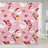 Merry Christmas Shower Curtain For Bathroom Decor Xmas Santa Claus Bath Curtain Cute Snowman Bathroom Accessories Red Waterproof