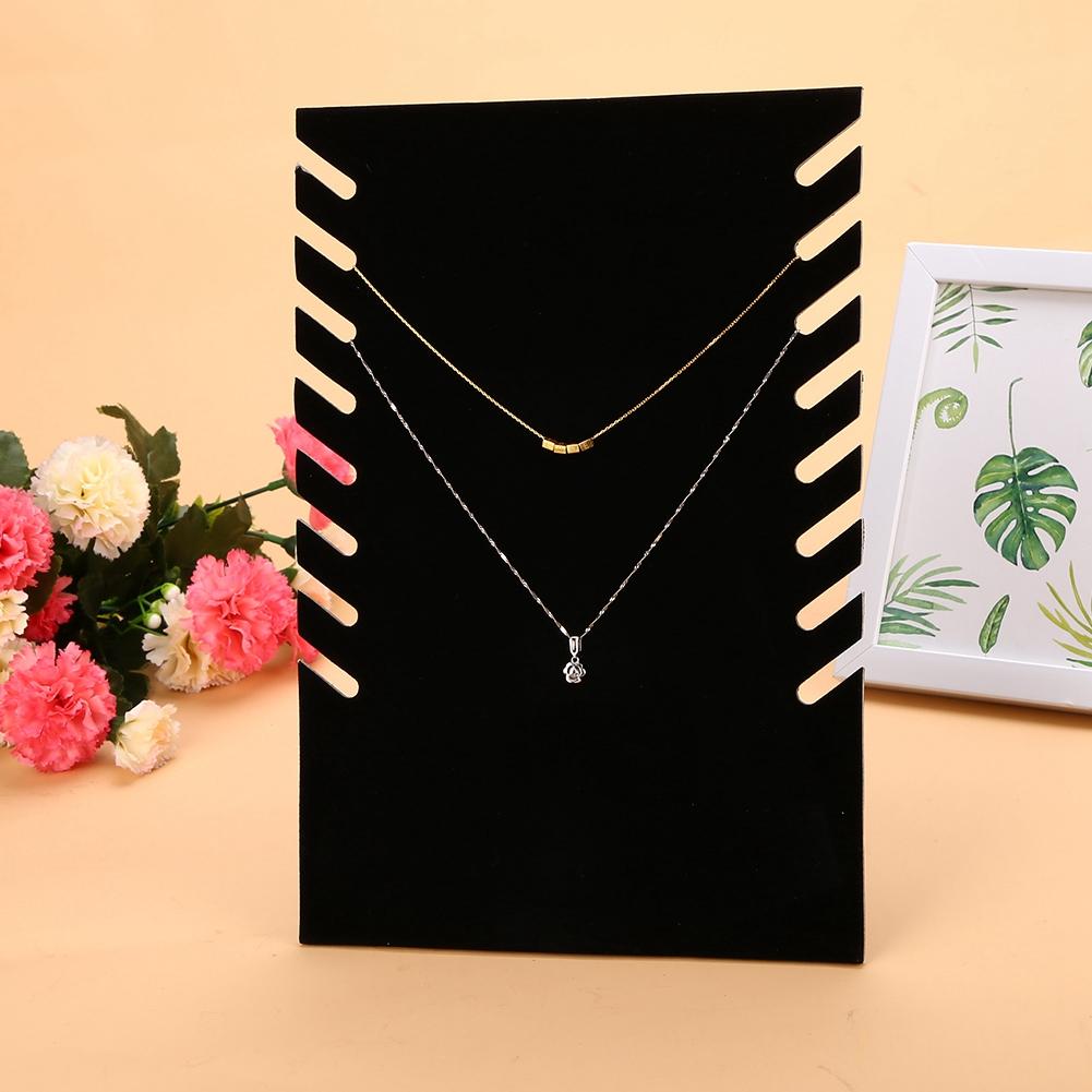 Svart flanell halskjede anheng Kjede smykker Bust Display Stands Hanger Holder Rack