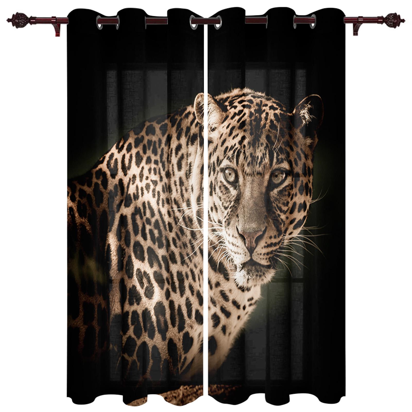 Леопард Африка Животные Оконные Шторы Домашний Декор Гостиная Шторы Кухонные Шторы — фото 11