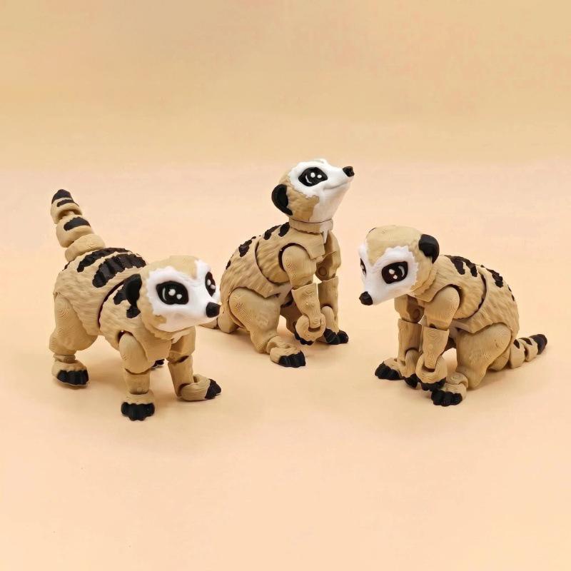 3D-gedrucktes Erdmännchen-Spielzeug Gelenkbeweglich Simulation Wildtier Erdmännchen-Modell Heimdekoration Bürodekoration Kindergeburtstagsgeschenke