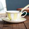 1set European Elegance Candy Colored Ceramic Coffee Cup with Matching Saucer Perfect for Coffee Afternoon Tea Set Drinkware Gift