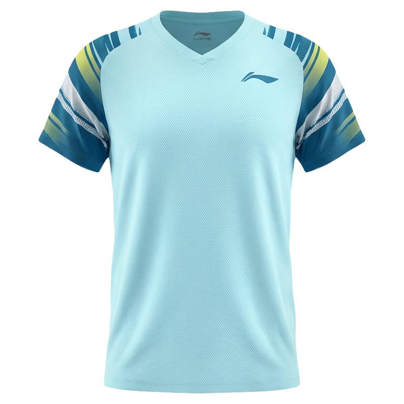 Li Ning Badminton Collection Badminton Jersey Men s Ice Refreshing Blue AAYV203-2 2XL