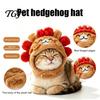 Small Pet Daily Wear Cute Hedgehog Cat Hat, Plush Cozy Adjustable Fit, Fashion Accessories Funny Hat for Cats, Puppies, Dogs Dog Winter Warm