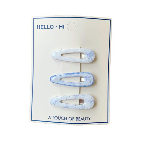 

3Pcs Girl Hairpin Bear Floral Pattern Multiple Styles BB Clip Strong Grip Bang Hair Pins Summer Hair Accessory B