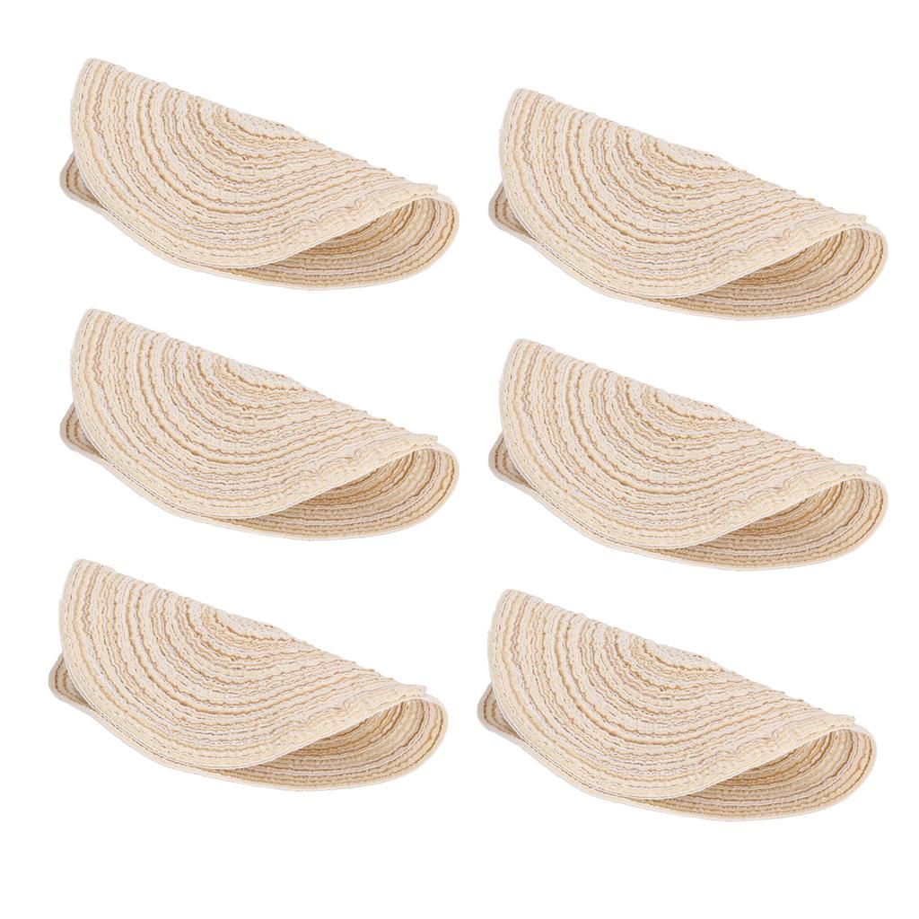 6Pcs Round Placemats Braid Heat Insulation Nonslip Stable Highly Durable Wide Application Place Mats for Home PartyBeige