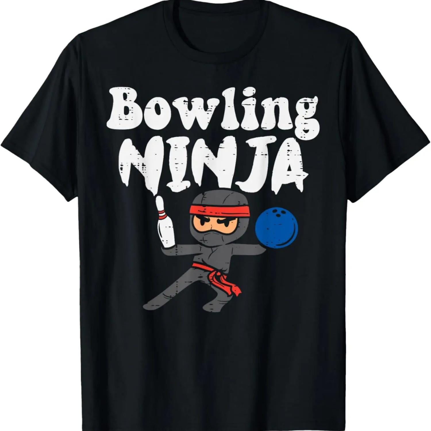 Bowling Ninja Funny Bowler Boys Girls Kids Toddler Youth T-Shirt S