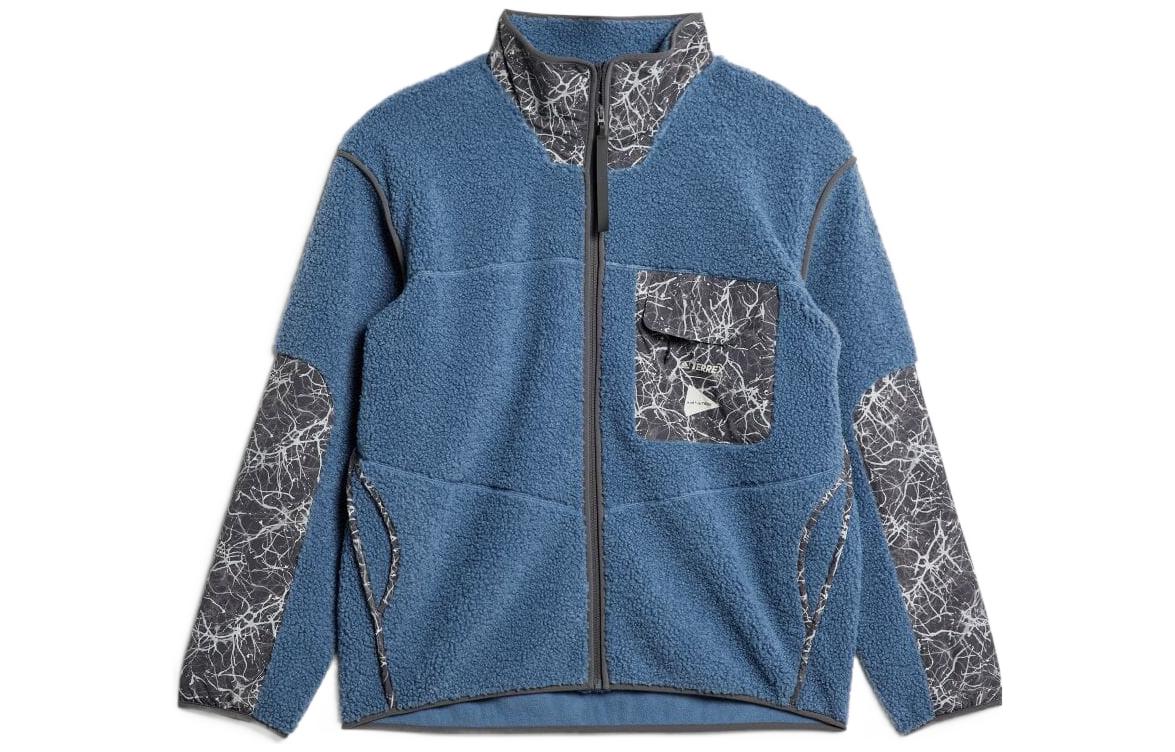 Adidas X And Wander Jackets Men s Blue Stand Collar Moderate Mock Two Piece HN6935 XS