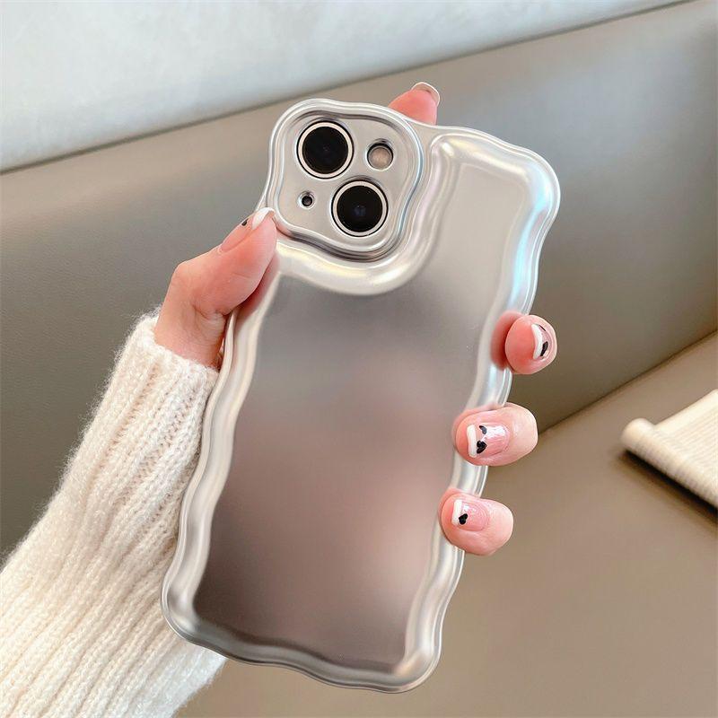 Ins Korea Matte 3d Air Cushion Plating Metal Soft Silicon Phone Case For Iphone 14 13 7 8 11 12 Plus X Xs Xr Max Pro Se 2 Cover