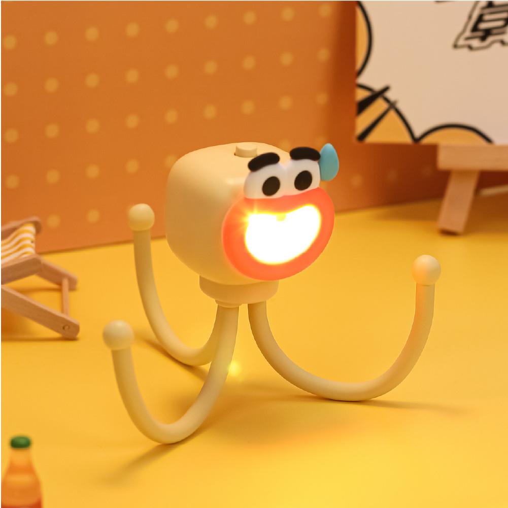 DIY Kreative Cartoon Thaddäus Dekoration Warmlichtlampe Handyhalter Batterie Lustiges Geburtstagsgeschenk Nachtlicht
