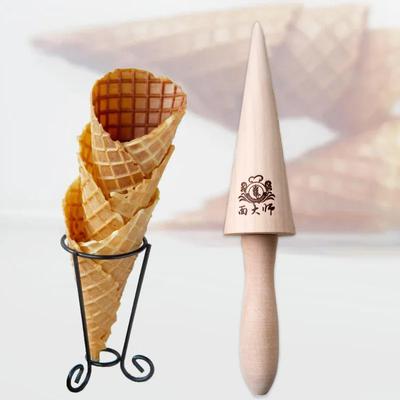 Molde de madera para conos de helado, rollos de huevo, moldes de espiral para croissants, moldes para tortillas, gofres, repostería, herramienta de cocina para hornear