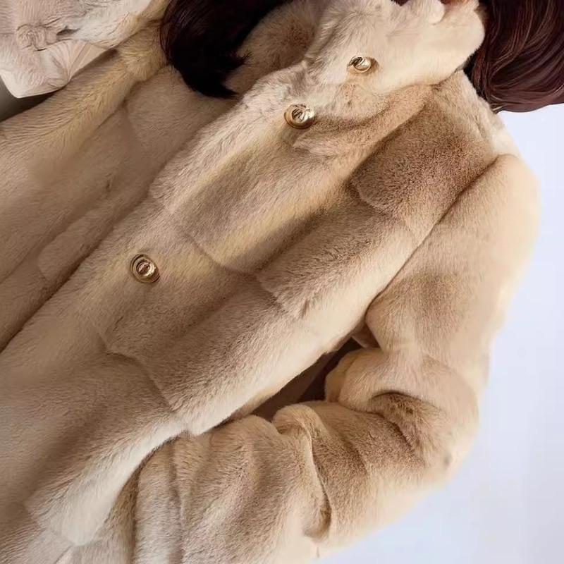 Imitation Danish Mink Jacket Women's Winter Imitation Mink Fleece Fur Coat Light Medium and Long Plush Top Thickened